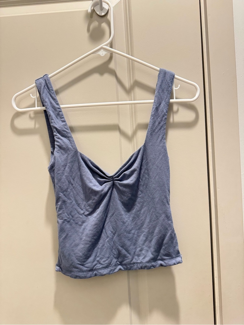 White Fox Boutique Dusty Blue Twist Front Tank